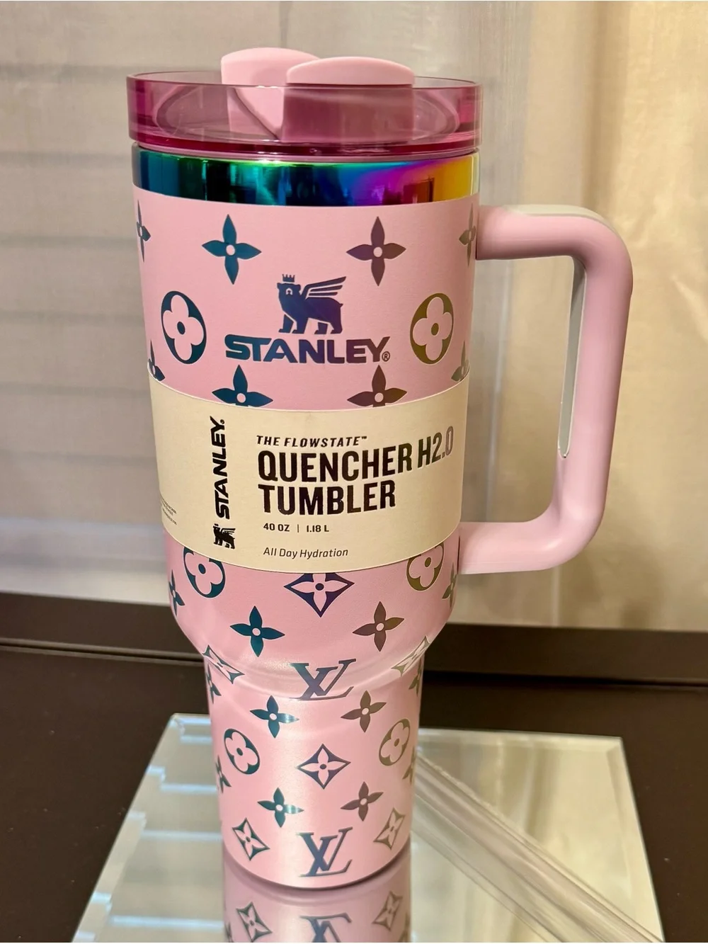 New Stanley Light Purple Tumbler with Iridescent Monogram Accents - Picture 7 of 7